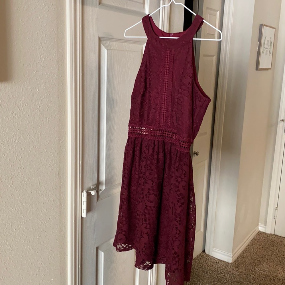 Maroon lace dress